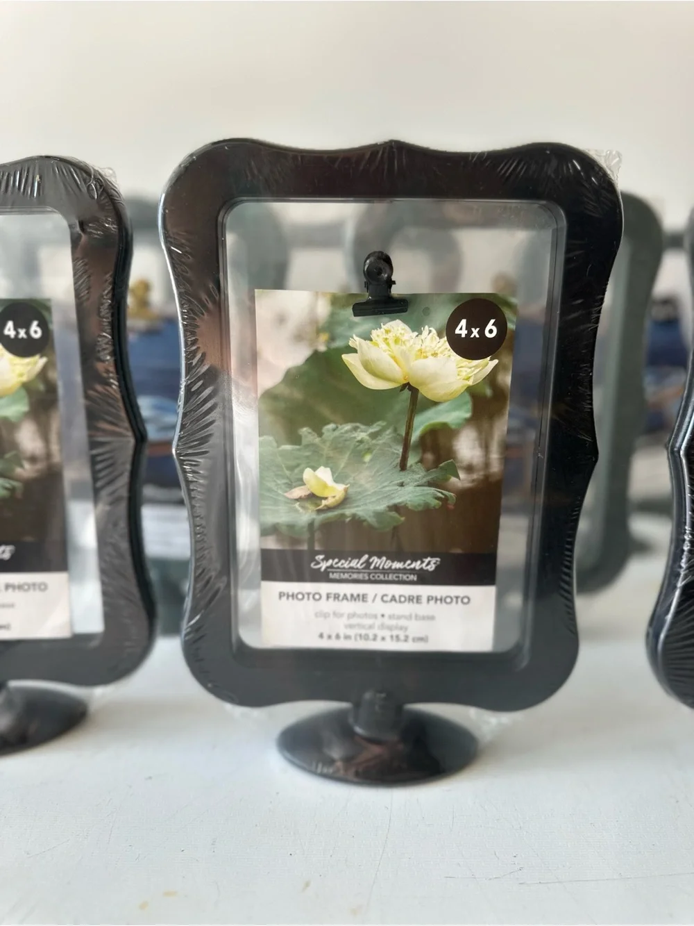 Black 4x6 Decorative Photo Frame with Pedestal Set of 8 picture frames bundle